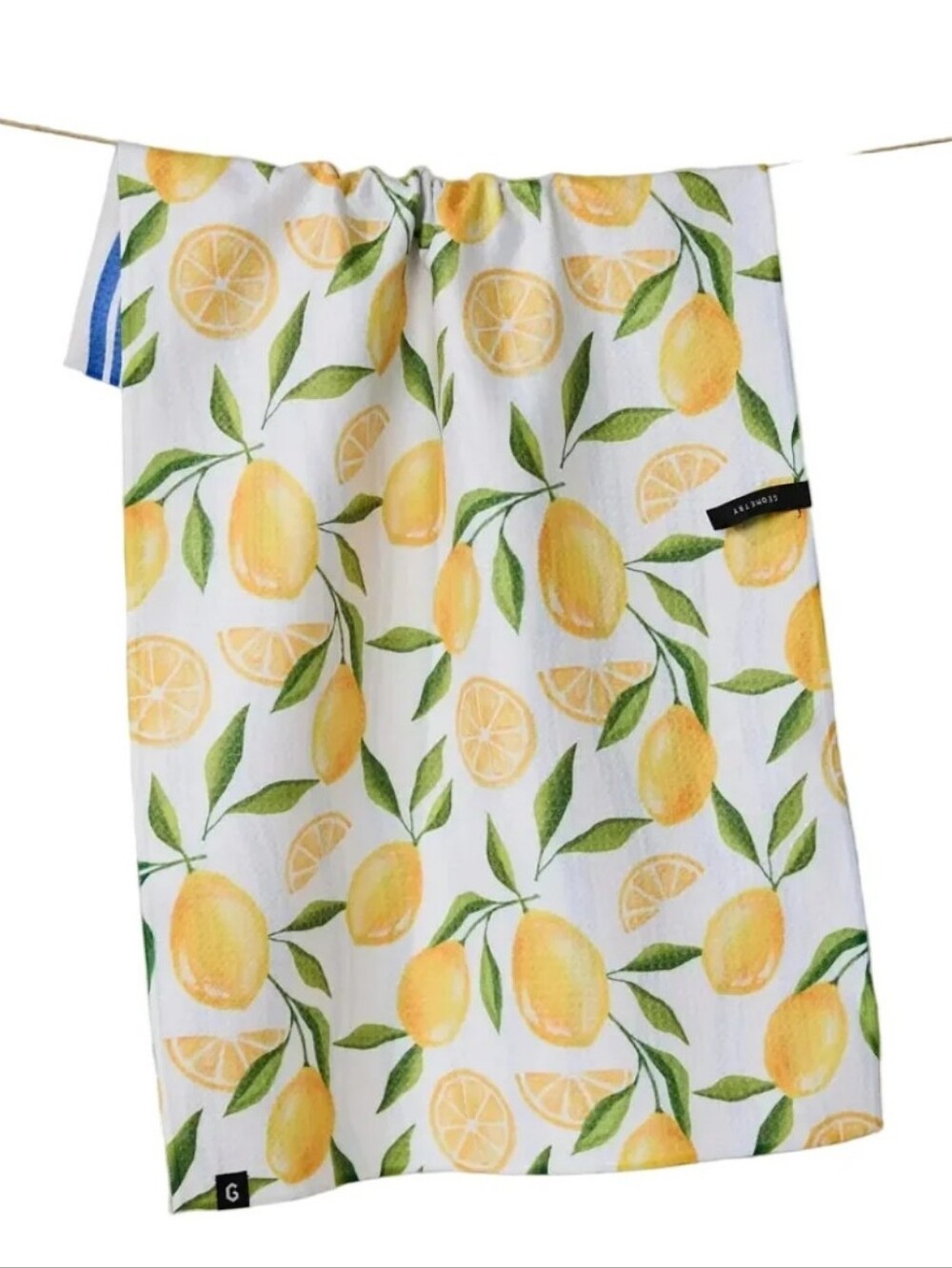 Geometry Lemon Bliss Double Sided Tea Towel- 18x30- Nwt